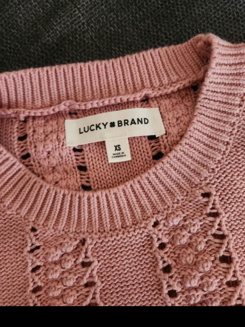 NWT Lucky Brand Dusty Pink Knit Sweater - Picture 3 of 4
